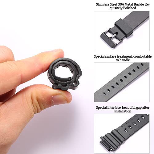 MCXGL Resin Strap Compatible with Casio MRW-200H Watch Band Men's Women's Replacement Black Rubber Wristwatch Bracelet - Image 4