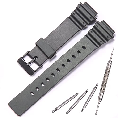 MCXGL Resin Strap Compatible with Casio MRW-200H Watch Band Men's Women's Replacement Black Rubber Wristwatch Bracelet - Image 1
