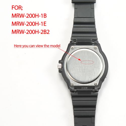 MCXGL Resin Strap Compatible with Casio MRW-200H Watch Band Men's Women's Replacement Black Rubber Wristwatch Bracelet - Image 2