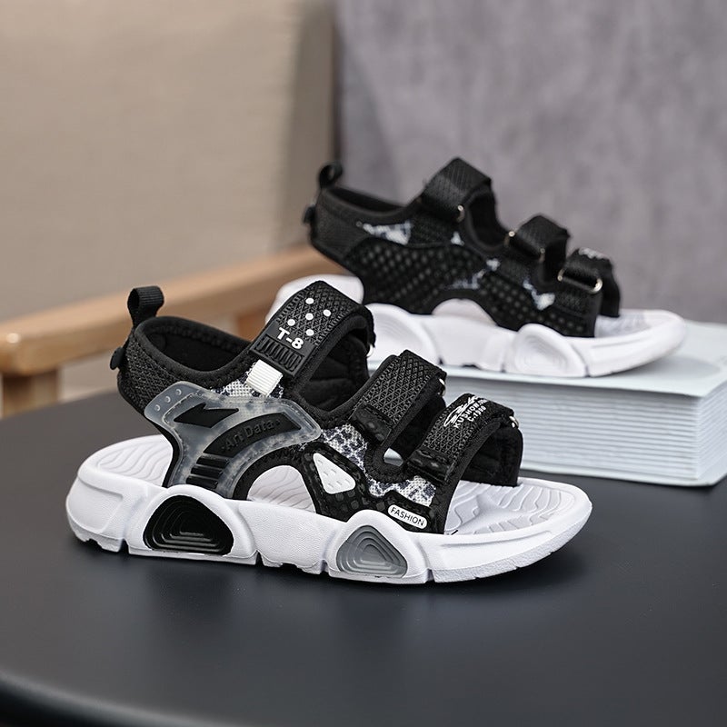 New Boys Velcro Sandals 2024 Non-Slip Soft Sole Large Children'S Sports Beach Shoes - Image 5