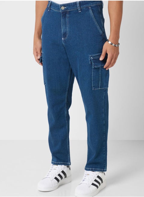 Relaxed Fit Cargo Jeans