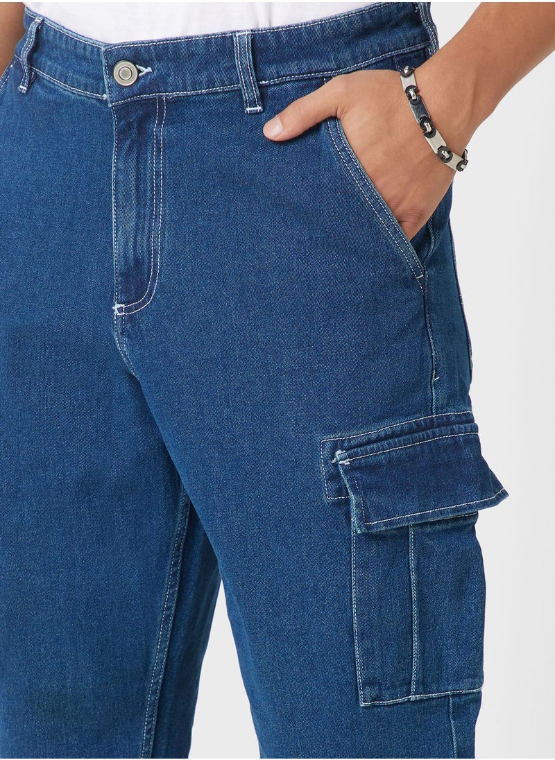 Seventy Five - Relaxed Fit Cargo Jeans - Image 1