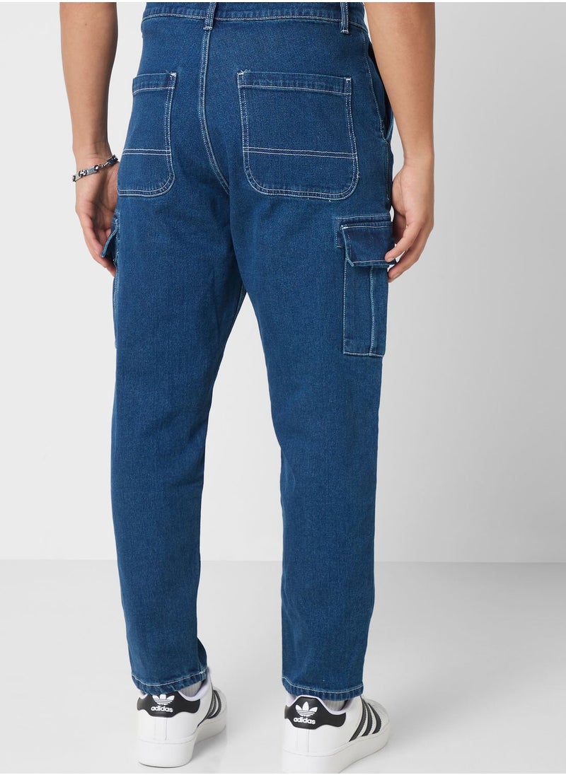 Seventy Five - Relaxed Fit Cargo Jeans - Image 1