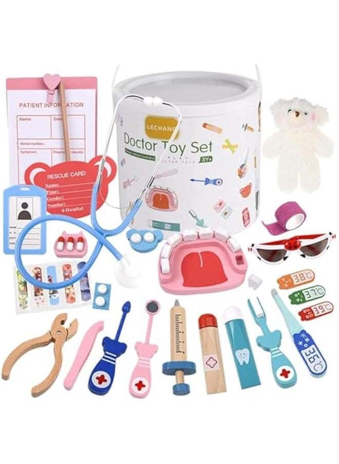 HOOKOR Doctor Kit for Kids Toys Toddler Girls Boys for 3 4 5 Year Old, Pretend Play Dress Up Dr Kit Realistic Doctor Play Set for Kids Toy Costume Role Play Birthday Gifts  - Image 1