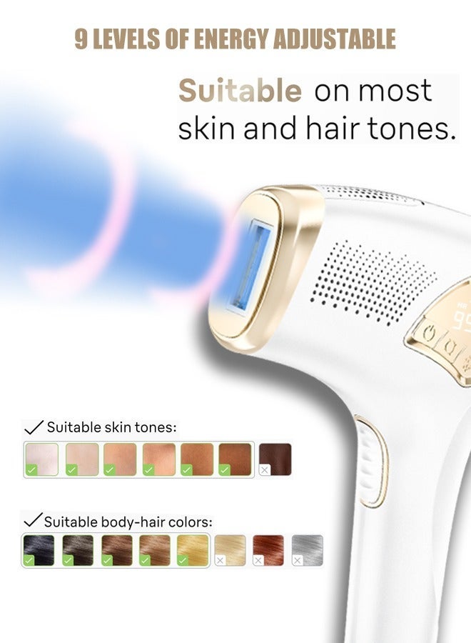 IOCAKA 3-in-1 IPL Ice Cooling Laser Hair Removal Device, 9 Adjustable Energy Levels (6-15J), 999,999 Flashes, Painless Permanent Hair Remover for Dark Skin, Skin Rejuvenation & Spot Removal, SFDA, CE, FCC Approved - Image 4