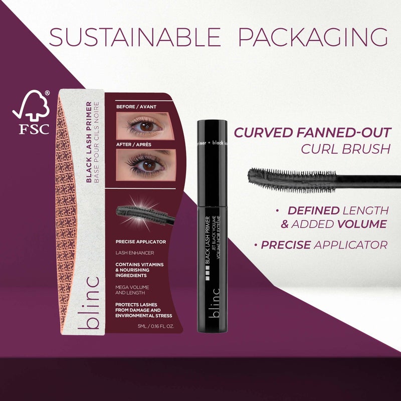 Blinc Black Lash Primer, Lash Boosting Conditioning Eyelash Primer Mascara with Vitamin E and Growth Promotion Peptides, Defining and Lengthening Mascara Primer, 5mL / 0.16 Fl. Oz - Image 4