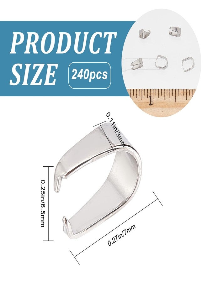 CREATCABIN 240Pcs Stainless Steel Snap on Bails Hook Pendant Clasps Claw Pinch Clips Bail Bulk Charms Connectors for Neckalce Choker Jewelry Findings DIY Craft Making Accessories Silver 7 x 6.5 mm - Image 2