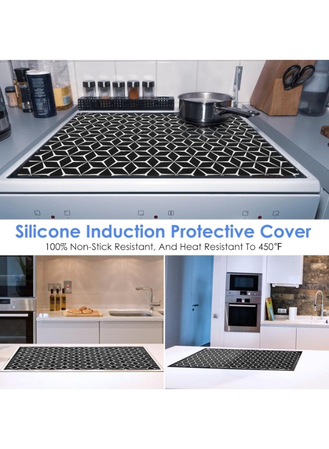 حصيرة حماية من السيليكون لموقد الحث مقاس ‎25×35 سم‎، واقي غير قابل للانزلاق مقاوم للخدوش والزيوت، حصيرة مطبخ متعددة الاستخدامات لحماية سطح الطهي من التلف وتنظيف سهل للأسطح - Image 2