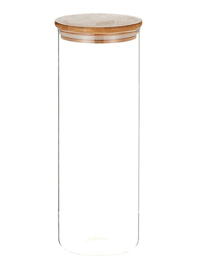 AKDC Harmony Zh18144A Glass Jar With Bamboo Lid 1800Ml. Size:10x28Cm - Image 2