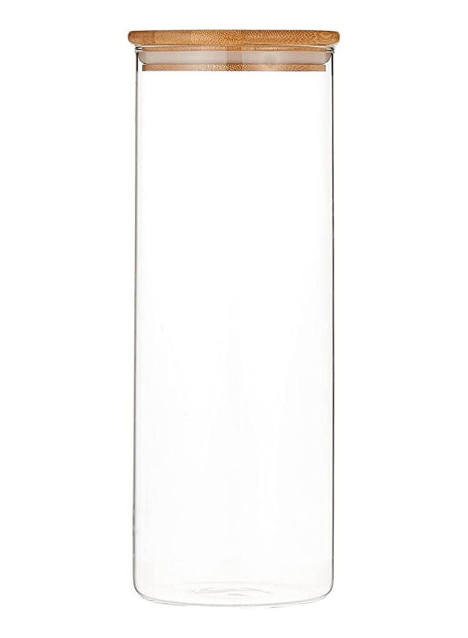 AKDC Harmony Zh18144A Glass Jar With Bamboo Lid 1800Ml. Size:10x28Cm - Image 1