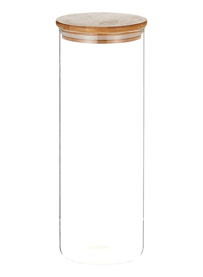 AKDC Harmony Zh18144A Glass Jar With Bamboo Lid 1800Ml. Size:10x28Cm - Image 4