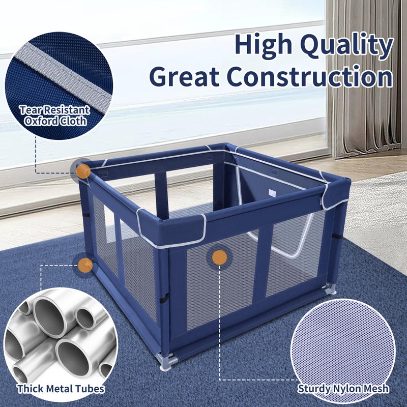Zikopomi Puppy Playpen Indoor for Dog Small Pets, Dog Playpen 42x42 x25 inch, Dog Play Pen Indoors with Gate, Oxford Fabric Pet Exercise pens for Puppy, Anti-Tipping Dog Enclosure with Zipper Door - Image 5