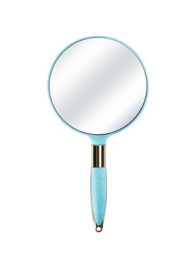 lasenersm 1 Piece Travel Handheld Mirror Round Travel Makeup Mirror Cosmetic Hand Mirror Hand Held Mirror Plastic Cosmetic Mirror Makeup Hand Mirror With Handle Blue  - Image 1