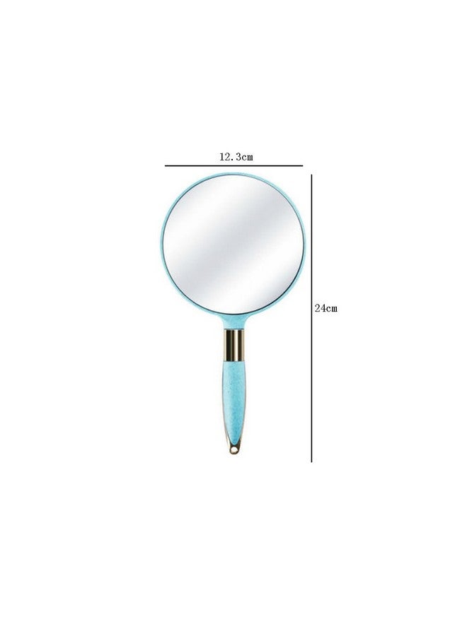 lasenersm 1 Piece Travel Handheld Mirror Round Travel Makeup Mirror Cosmetic Hand Mirror Hand Held Mirror Plastic Cosmetic Mirror Makeup Hand Mirror With Handle Blue  - Image 2