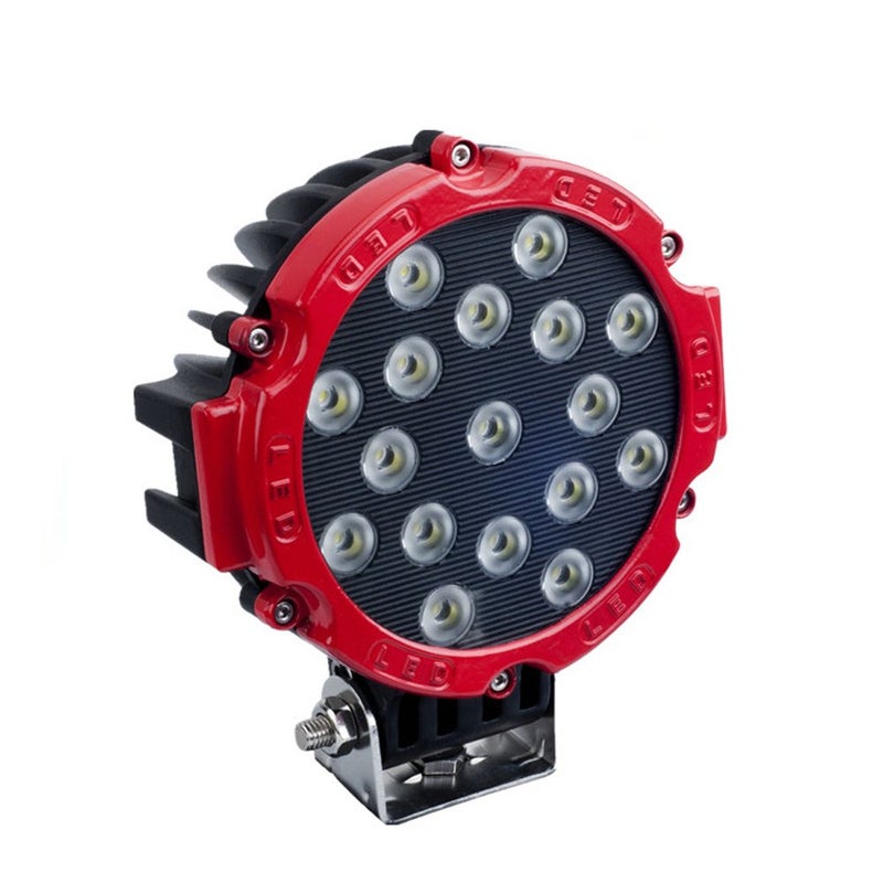 7 Inch Round LED Headlight 51W 5100lm Red Spot Beam Waterproof for Off-Road Trucks SUV ATV - Image 1