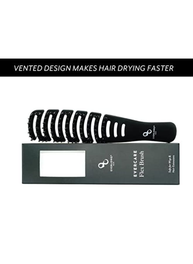 EVERLONG Flex Brush By Hair, Boar Bristle Flex Brush For Detangling Wet Or Dry Hair, For All Hair Types, Safe For Extensions & Wigs - Image 2