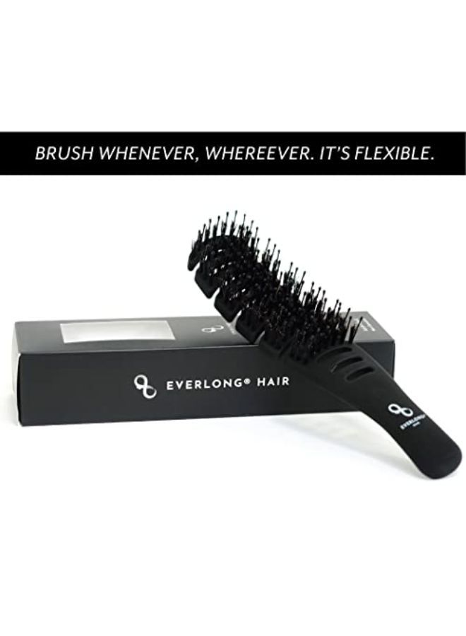 EVERLONG Flex Brush By Hair, Boar Bristle Flex Brush For Detangling Wet Or Dry Hair, For All Hair Types, Safe For Extensions & Wigs - Image 4