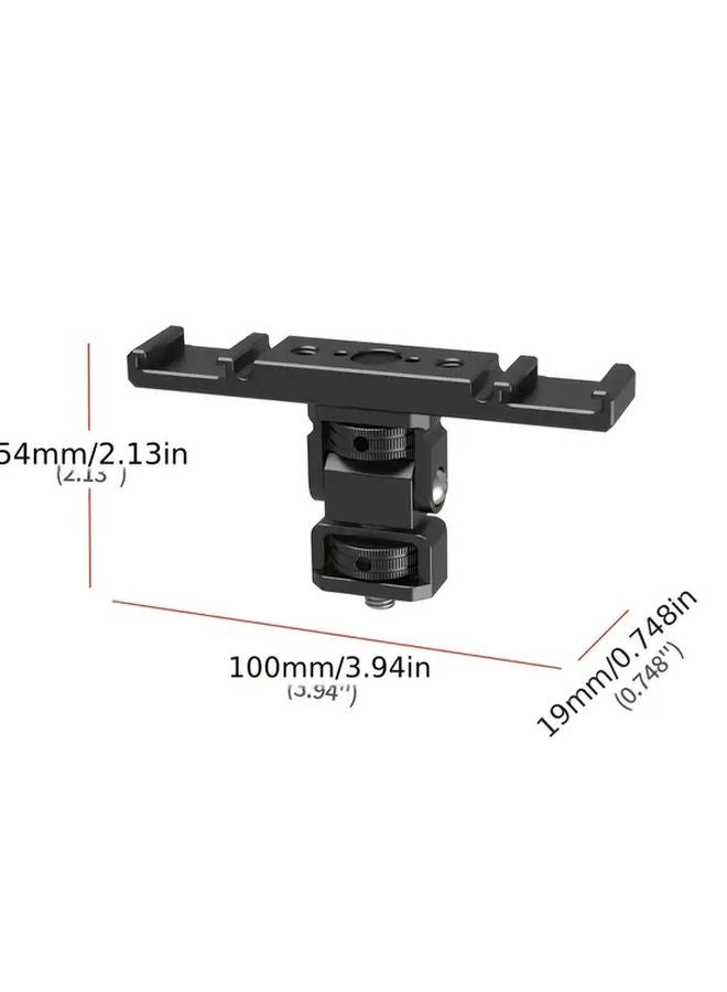ZS53640 E2 Heavy Duty Aluminum Alloy Dual Cold Shoe Mount Bracket For DSLR Camera - Image 3