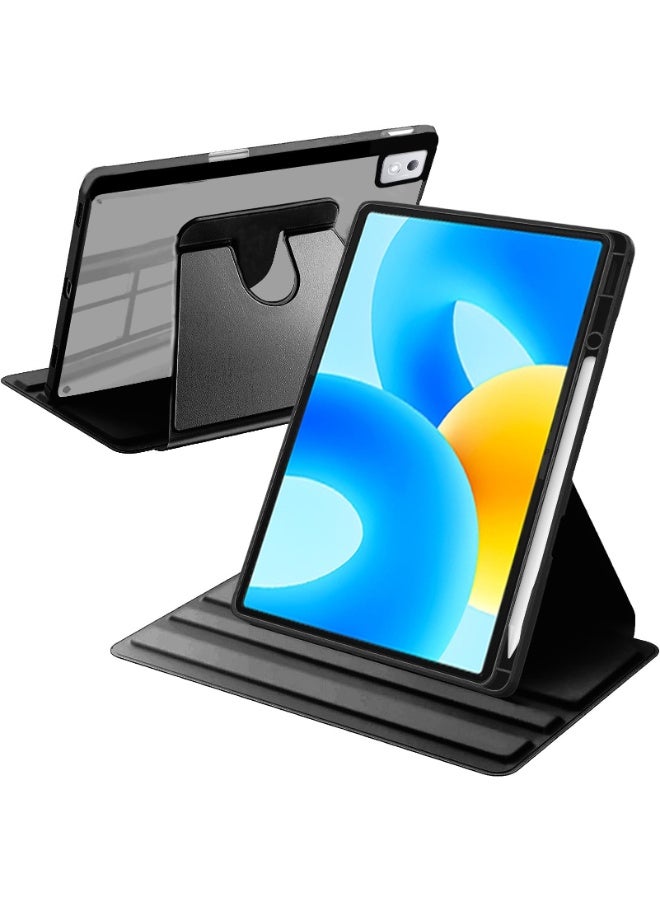 لـ HUAWEI Matepad SE 11 (2023/2024/2025) / Matepad 11 (2021/2023) غطاء الحالة ، حالة حماية اللوح ، تصميم دوران 360 درجة أكريليك ، إيقاظ / نوم تلقائي ، جلد ناعم ، أسود - Image 1