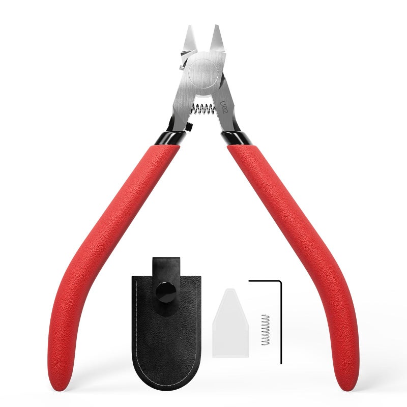 Uleey Model Nippers with Ultra-thin Single Edge, Uleey 4.9 inch Sprue Cutter for Beginners, U02 Model Cippers for Plastic Model Building and Fixing (Red) - Image 1