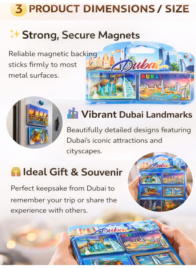 Dubai Landmark Fridge Magnet Set – 6PCS Travel Souvenir Refrigerator Magnets for Home & Kitchen Décor - Image 5