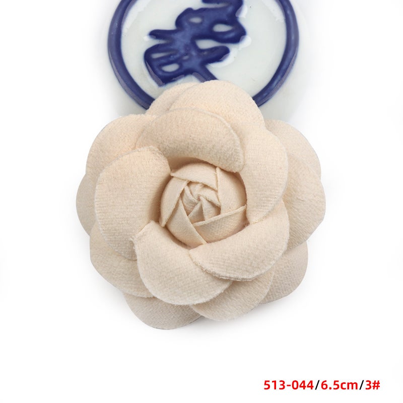 Korean Small Fragrance 6.5Cm Camellia Diy Handmade Fabric Accessories Corsage Shoe Flower Dress Gift Box Accessories Flowers - Image 1
