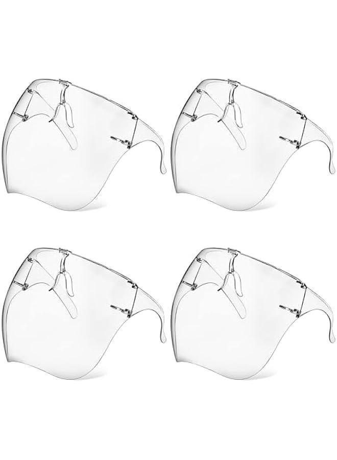 Arabest 4 Pack Face Shield with Glasses, Face Mask Shield Anti-Fog Clear Ultra Clear Reusable Protective Plastic Face Shield Mask Droplet Splash Guard for Women Men Kids  - Image 1