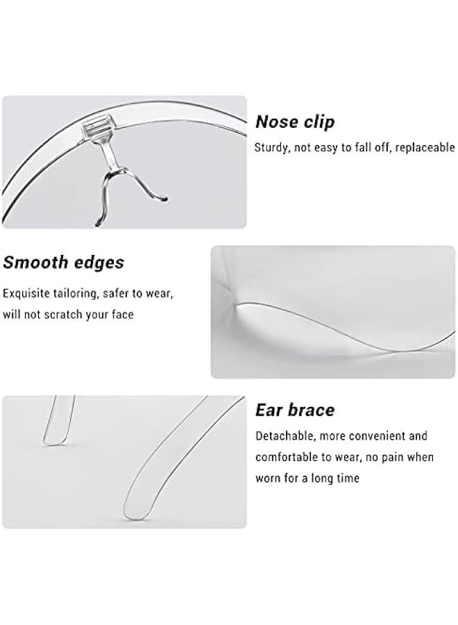 Arabest 4 Pack Face Shield with Glasses, Face Mask Shield Anti-Fog Clear Ultra Clear Reusable Protective Plastic Face Shield Mask Droplet Splash Guard for Women Men Kids  - Image 5