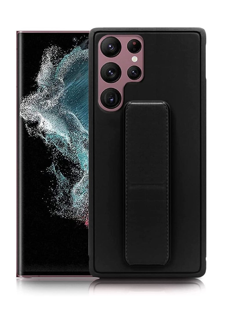 BORTONY Galaxy S22 Ultra Case, Fully Covered With Finger Grip Stand Holder Anti Slip Shockproof Protective Case Cover For Samsung Galaxy S22 Ultra - Image 1