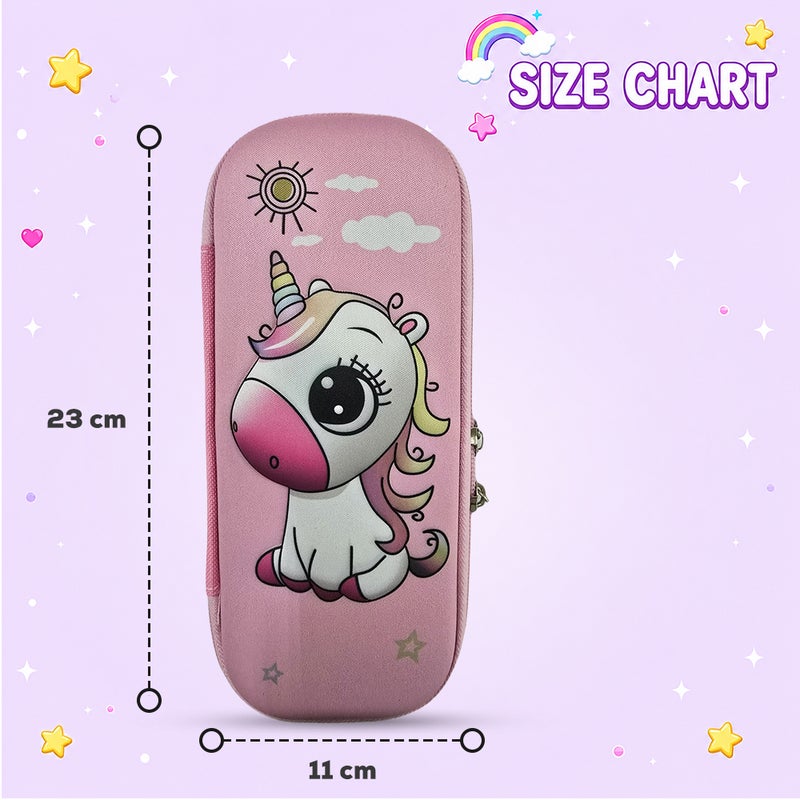 Cocobee Unicorn in the Sky Pencil Case With Internal Mesh Pocket, Sturdy Build, Zipper Closure – Girls, 3+ Years, Multicolor - Image 4