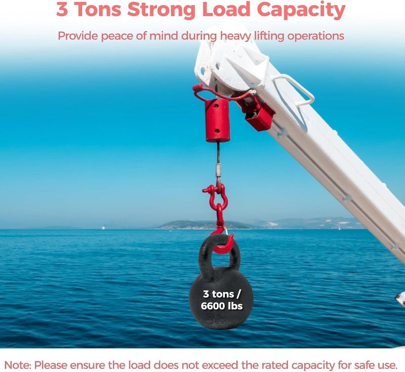 3 Ton Heavy Duty Crane Swivel Hook With Safety Latch, G80 Alloy Steel Rigging Hook For Hoisting, 6600 Lbs Load Capacity, Rotating Eye Sling Hook - Image 2