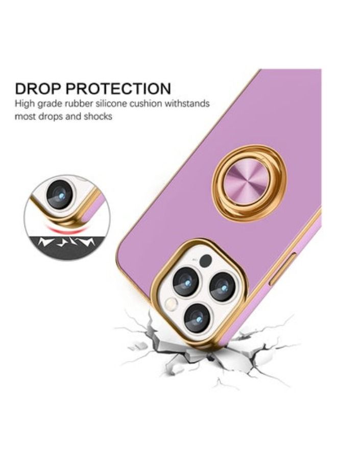 أكاليكس آيفون 14 برو حالة مع 360 Holder حلقة حامل ، يتأهل للصدمات مسنده المغناطيسي سيارة جبل دعم عدم الانزلاق واقية النساء الرجال الفتيات الفتيان حالة غطاء آيفون 14 برو 6.1 " 2022 ، الأرجواني - Image 2