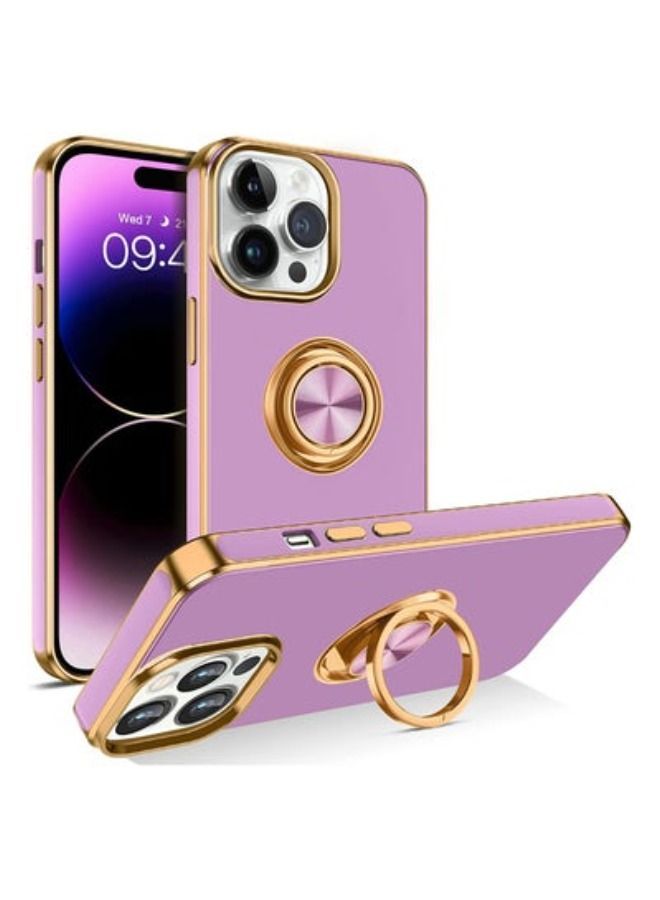 أكاليكس آيفون 14 برو حالة مع 360 Holder حلقة حامل ، يتأهل للصدمات مسنده المغناطيسي سيارة جبل دعم عدم الانزلاق واقية النساء الرجال الفتيات الفتيان حالة غطاء آيفون 14 برو 6.1 " 2022 ، الأرجواني - Image 1