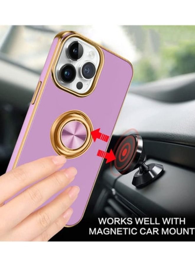 أكاليكس آيفون 14 برو حالة مع 360 Holder حلقة حامل ، يتأهل للصدمات مسنده المغناطيسي سيارة جبل دعم عدم الانزلاق واقية النساء الرجال الفتيات الفتيان حالة غطاء آيفون 14 برو 6.1 " 2022 ، الأرجواني - Image 5
