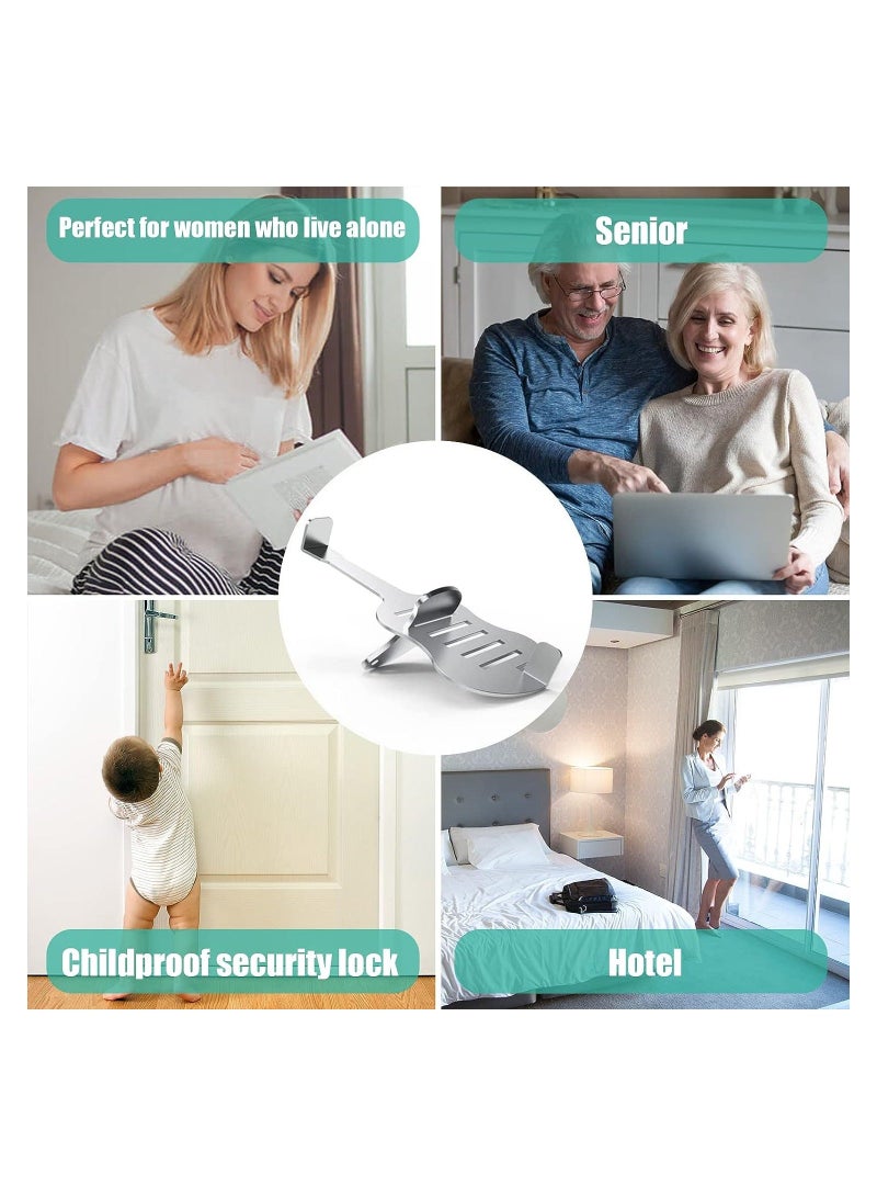 Portable Travel Door Lock, Stainless Lock Without Drilling, Additional Safety and Privacy for Traveling Hotel Apartment School Home