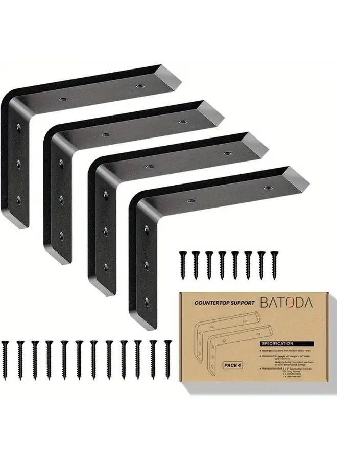 8 Inch Heavy Duty Countertop Support Brackets 4pcs Wall Mounted L Shelf For Granite - Image 3