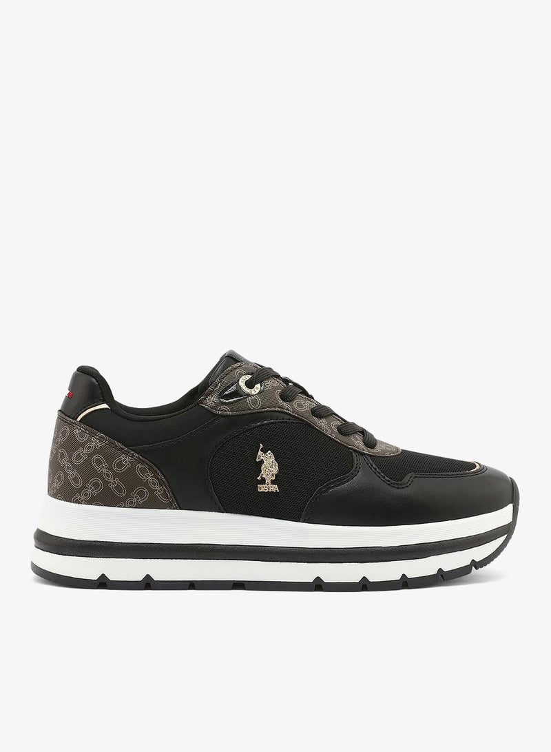 U.S. Polo Assn. Women's All-Black Low-Top Sneakers - Classic Minimalist Design, Comfortable Everyday Casual Shoes - Image 2