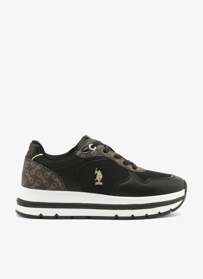 U.S. Polo Assn. Women's All-Black Low-Top Sneakers - Classic Minimalist Design, Comfortable Everyday Casual Shoes - Image 1