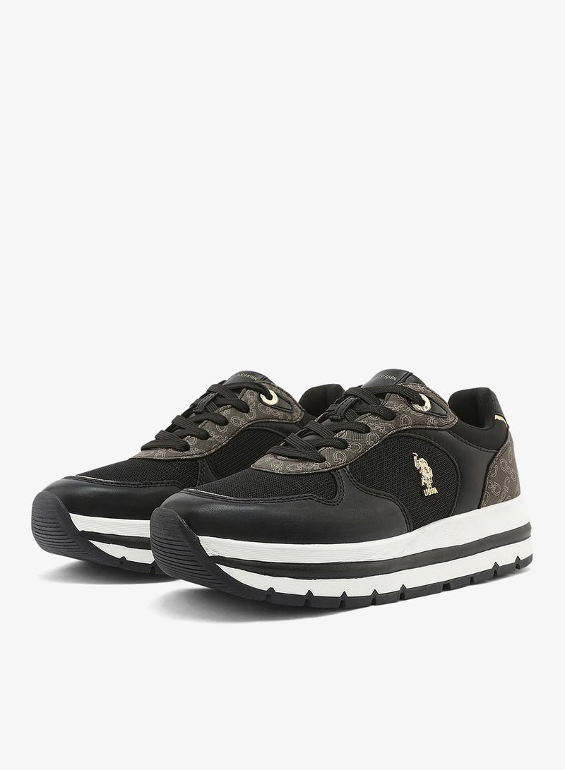 U.S. Polo Assn. Women's All-Black Low-Top Sneakers - Classic Minimalist Design, Comfortable Everyday Casual Shoes - Image 5