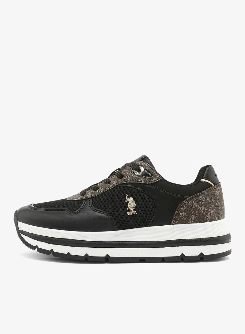 U.S. Polo Assn. Women's All-Black Low-Top Sneakers - Classic Minimalist Design, Comfortable Everyday Casual Shoes - Image 3