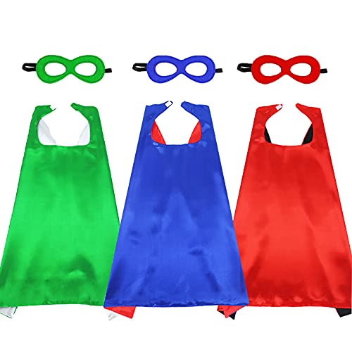 D.Q.Z DQZ Toys for 39 Years Old Boys Girls SuperheroCapes and Masks for Kids Dress Up Super Hero Costume Birthday Party Favors 3 Pack - Image 1
