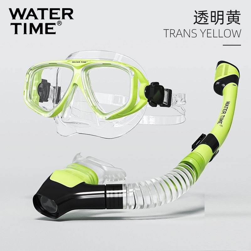 WaterTime Snorkeling Set – Full Dry Snorkel, Prescription Diving Mask & Goggles for Swimming and Diving - Image 1