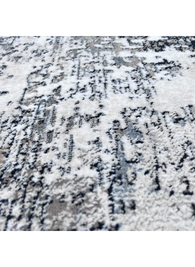 HANDPICKED FURNITURE Abstract Blue Runner Carpet Ultra Soft Area Carpets For Bed Room Living Room And Dining room Anti-slip Floor Carpets Easy to Clean Made In Turkey  - Image 4