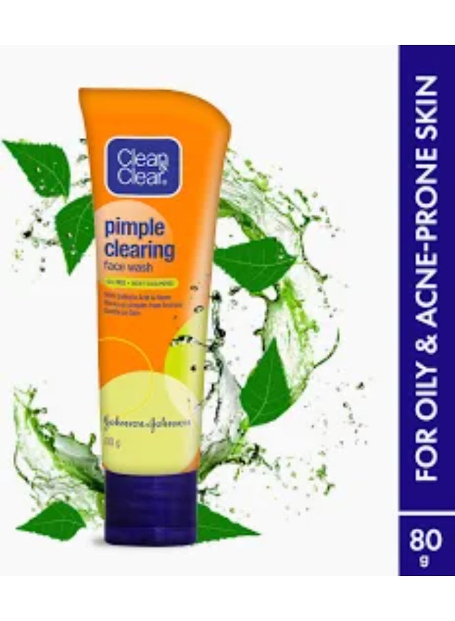 Clean & Clear  Pimple Clearing Face Wash, 80G - Image 2