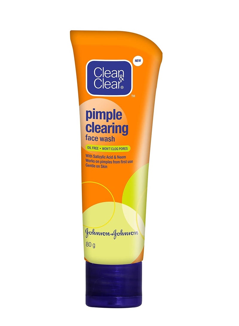 Clean & Clear  Pimple Clearing Face Wash, 80G - Image 1