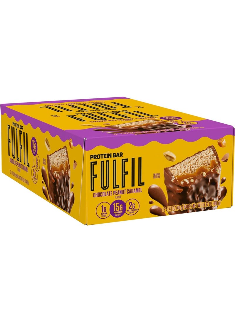 Fulfil Protein Bar, Chocolate Peanut Caramel, 12 Bars each 1.41 oz (40g)  - Image 1