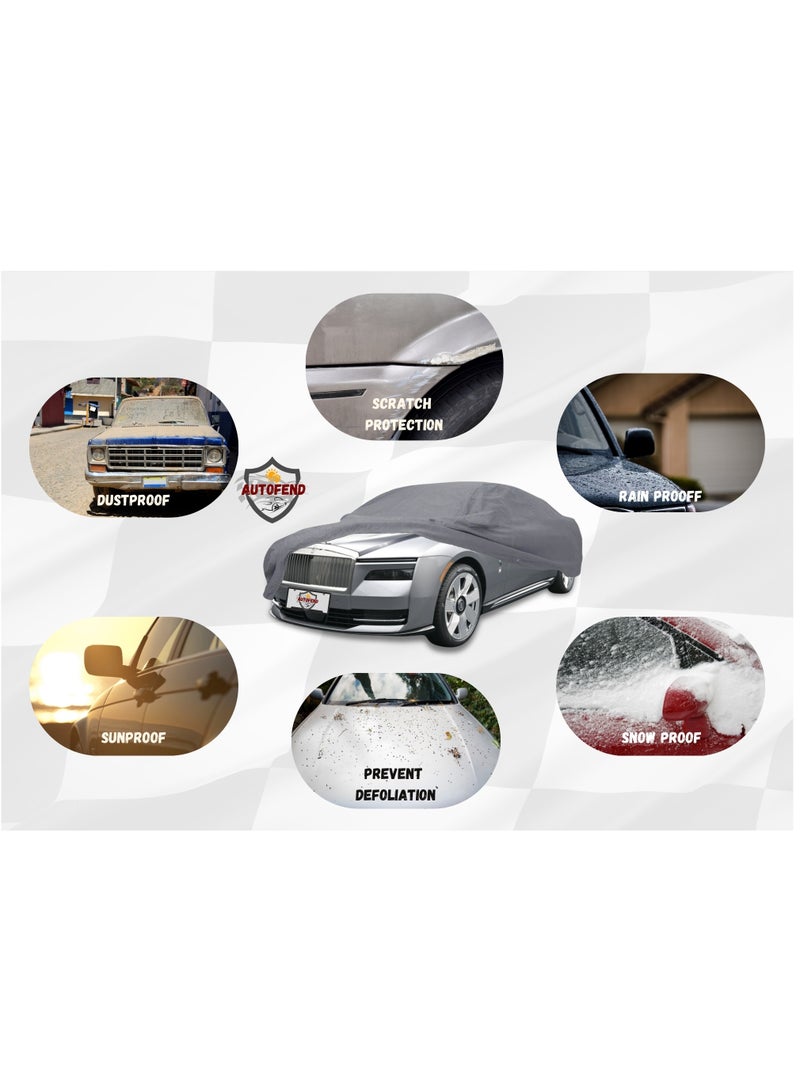 Zipporah All Weather Premium Lightweight 6-Layers Protective Car Cover 210T Compatible for 2023-2025 Rolls Royce Spectre with Left Driver Side Door Zipper, Security Lock and Mirror Pockets - Image 5