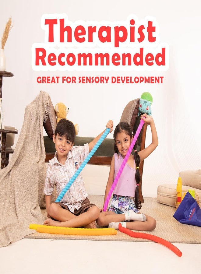 ألعاب أبيليز بوب تيوبز الحسية، أنابيب متعددة الألوان تصدر صوت طقطقة، لتنمية مهارات العلوم والتكنولوجيا والهندسة والرياضيات والمهارات الحركية | مجموعة من 12 قطعة | حجم كبير (19 سم) - Image 4