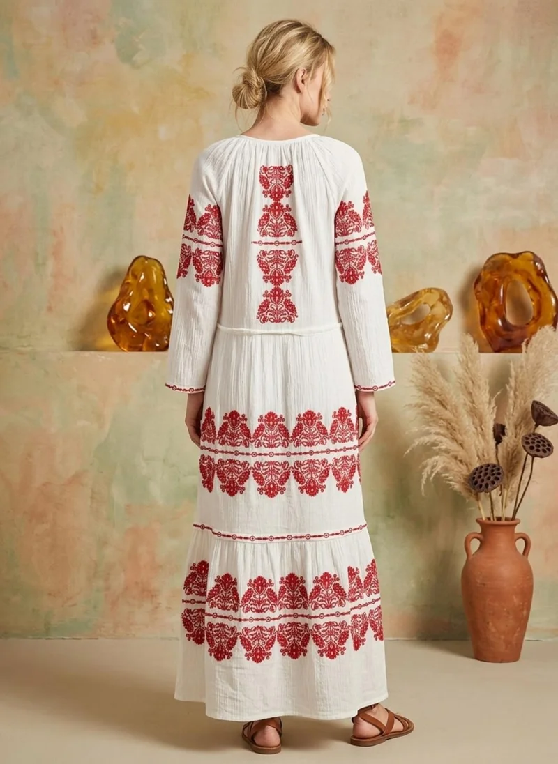 Alaya Women Embroidered  Crepe Cotton Dress -AL3736