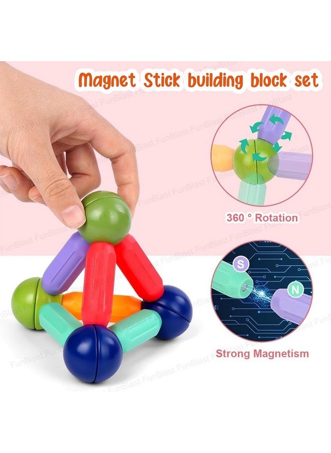FunBlast FunBlast Magnetic Sticks Building Blocks for Kids 32 Pcs Puzzle Games for Kids, STEM Toys for Children, Building & Construction Toys, Educational & Learning Toy for 3+ Year Old Kids Boys, Girls  - Image 3
